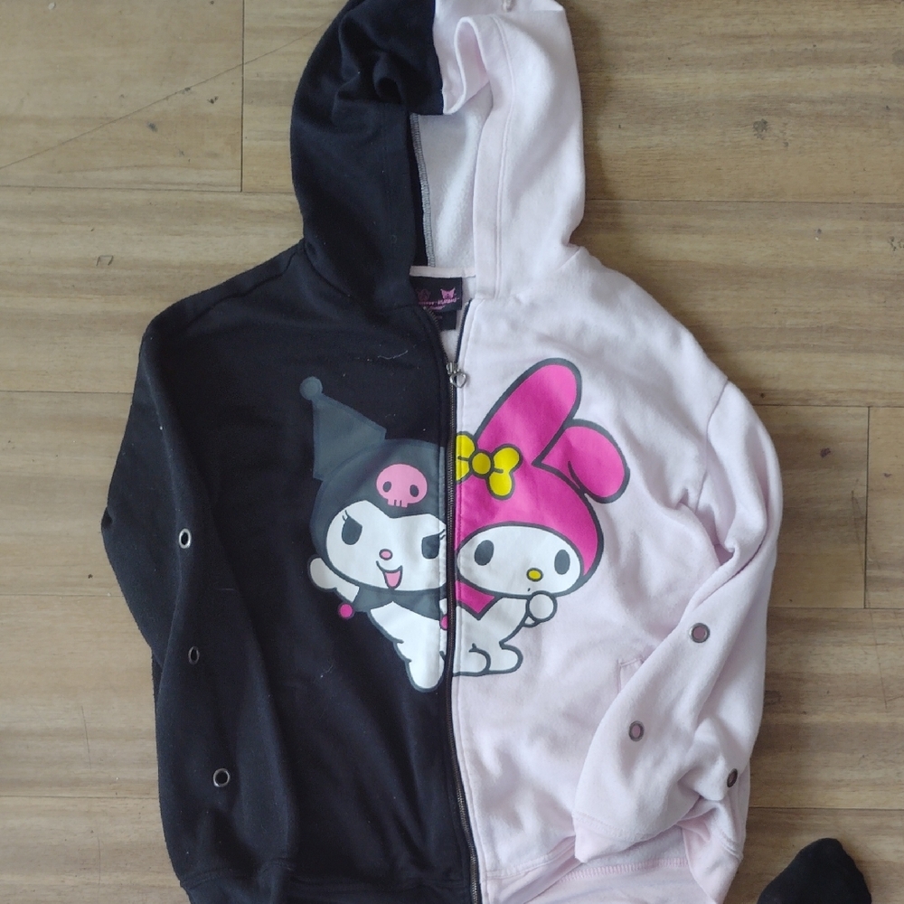 Kuromi Black and Pink Character Hoodie XL My Melody